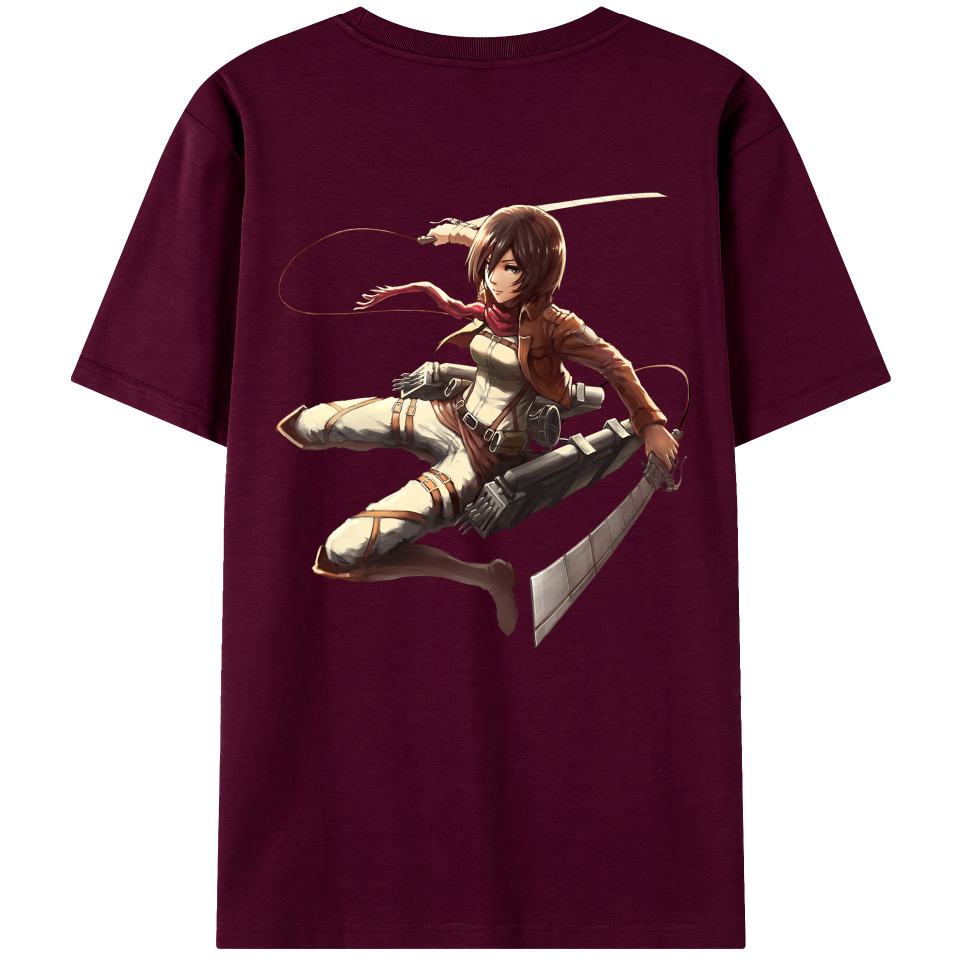 （画像用） 進撃の巨人 ミカサ·アッカーマン Attack on Titan Mikasa Ackerman レディース半袖Tシャツ(バックプリント)